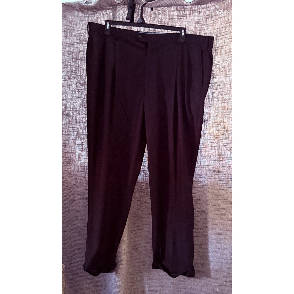 Roundtree Yorke TravelSmart Pleated Waistband Brown Twill Dress Pants 44X29 MINT